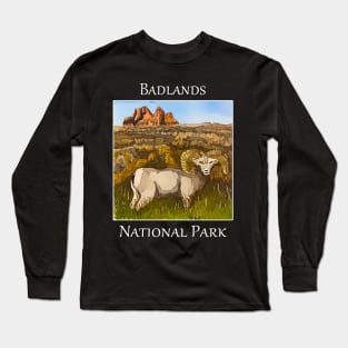 Badlands National Park with Bighorn Sheep Long Sleeve T-Shirt